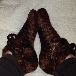 Chocolate Candie Handmade Crochet Slippers